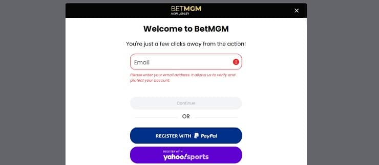 BetMGM Sportsbook Sign Up Email