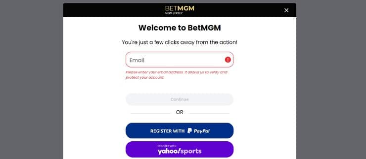 BetMGM Step 1