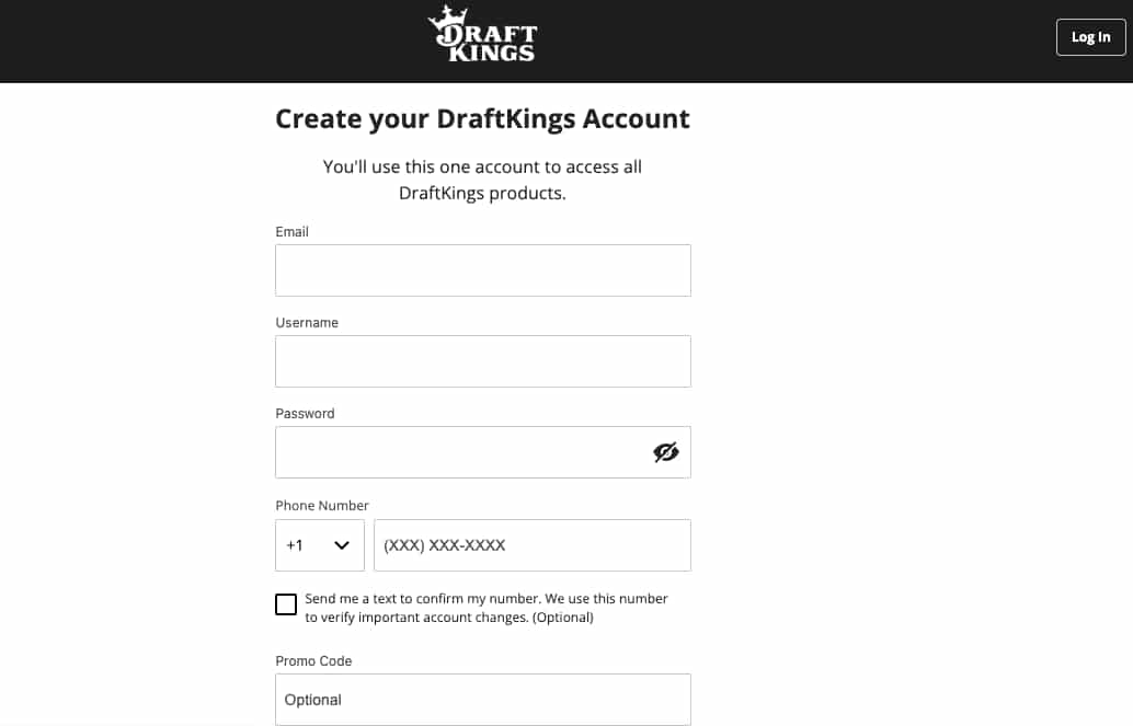DraftKings registration form part two NY