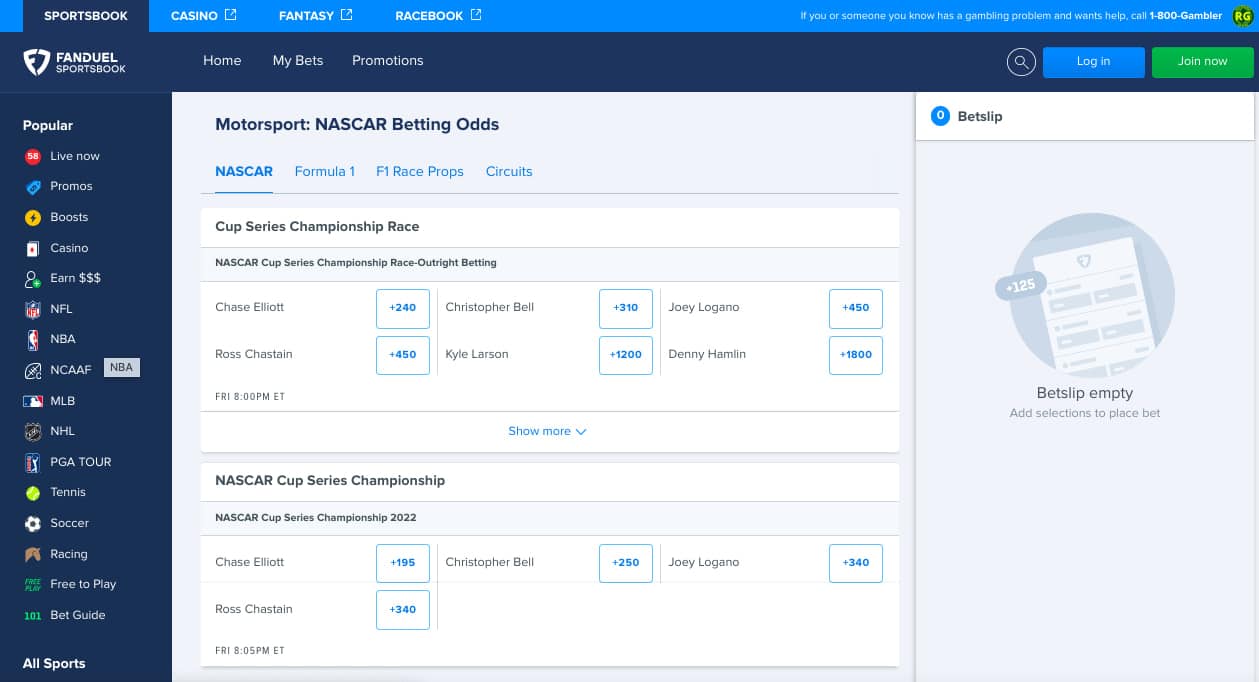 FanDuel step five motorsports lobby KS 1