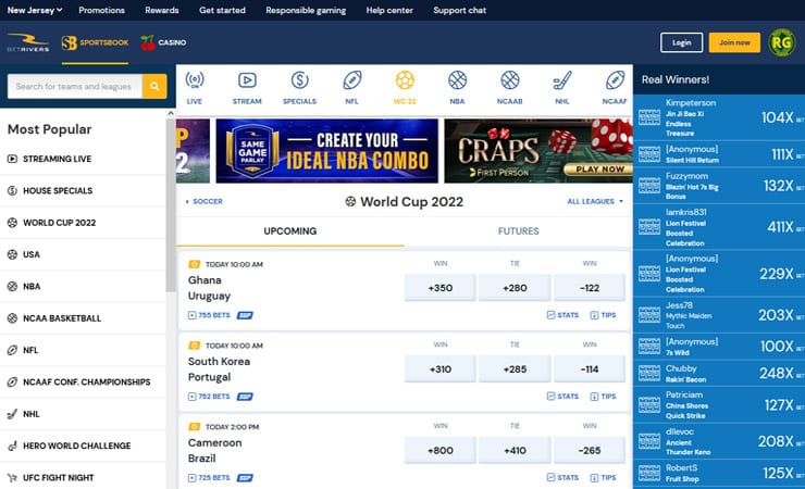 BetRivers Soccer Betting