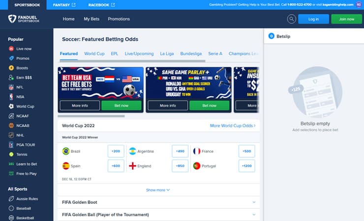 FanDuel Soccer Betting