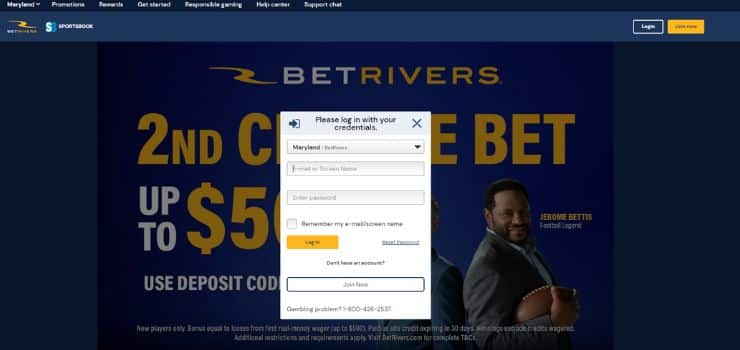 betrivers-sportsbook-PA-login-page