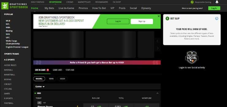 draftkings-sportsbook maryland-homepage